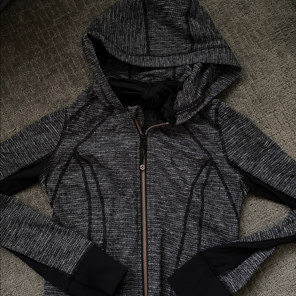 Lululemon Black and Gray Hooded workout Jacket